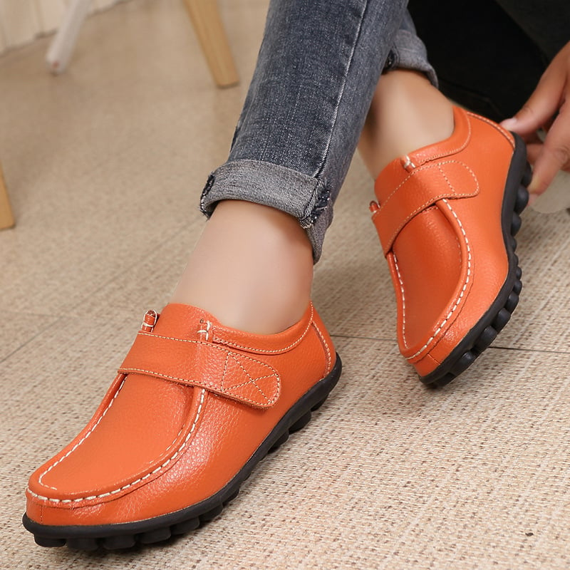 Women'S Leather Shoes Flat Peas Single