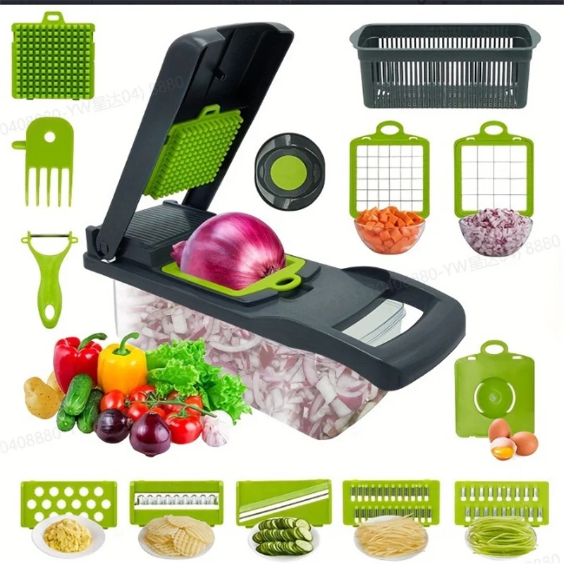 16 in 1 Multifunctional Vegetable Chopper Onion Potato Shredder Food Grade Fruit Cutter Grater Kitchen Vegetable Slicer Dicer