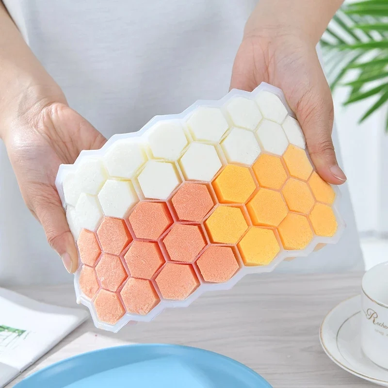 37Grids Honeycomb Silicone Ice Cube Maker Popsicle Mould Ice Cube TrayIce Mould Kitchen Whiskey Cocktail Accessory