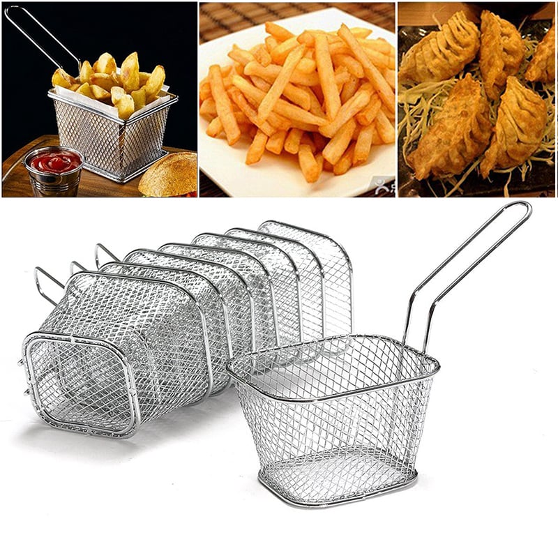 1Pcs Stainless Steel Chips Mini frying Basket Strainer Fryer kitchen Cooking Chef Basket Colander Tool French Fries Basket